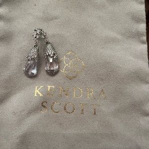 Kendra Scott Silver and Crystal dangle earrings. Only worn once.